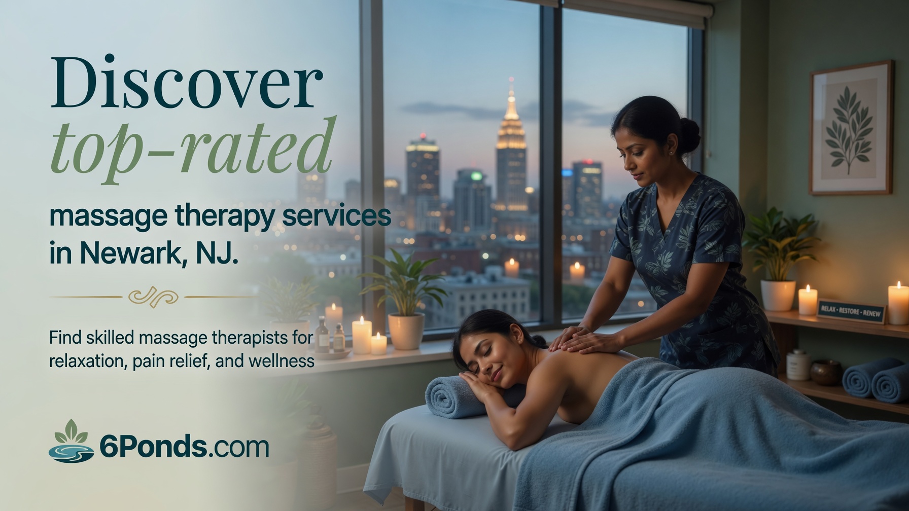 Discover top-rated massage therapy services in Newark, NJ. Find skilled massage therapists for relaxation, pain relief, and wellness at 6Ponds.com.